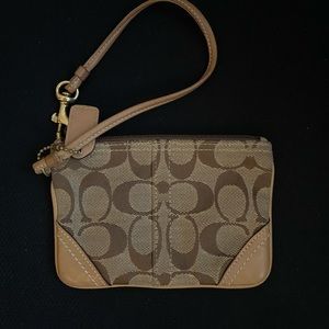 Coach canvas/leather signature wristlet